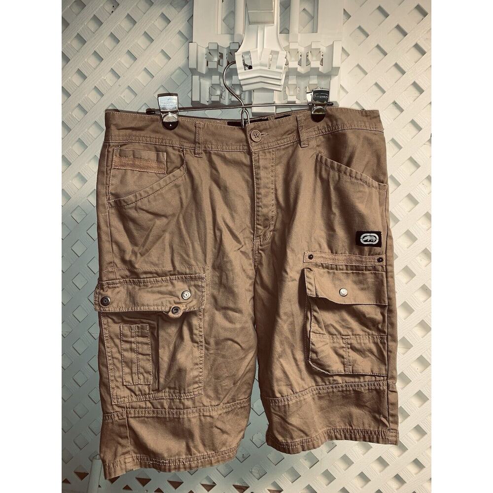 Ecko Unltd Shorts Mens 38 Tan Cargo Safari Hiking Lightweight Casual 38 EUC